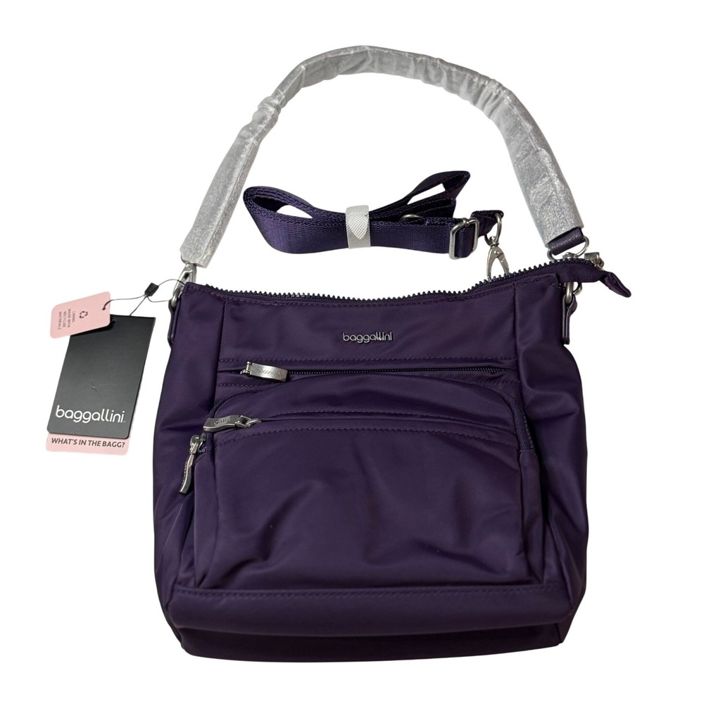Baggallini Nolita Convertible Crossbody Deep Grape RFID Travel Bag Purse Comfort